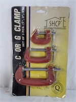 Set of 3 C/G clamps