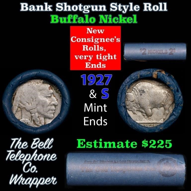 Buffalo Nickel Shotgun Roll in Old Bank Style 'Bel