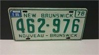 1978 New Brunswick License Plate