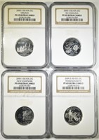 (4) 2000-S STATE SILVER QUARTERS NGC PF-69 UC