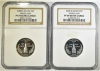 (2) 2000-S MARYLAND SILVER QUARTERS: