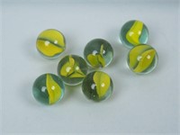 7 Christensen "Swamp Thing" Cat's Eye Marbles