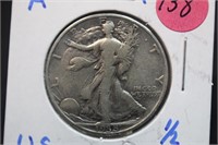 1938-D Walking Liberty Silver Half Dollar