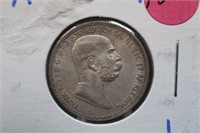 1908 Austria 1 Corona Coin