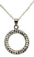 Macy's White Topaz Circle Of Life Necklace