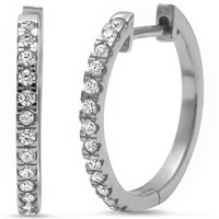 Stunning White Topaz Huggie Style Earrings