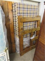 pine bunk bed with mattresses (twin size)
