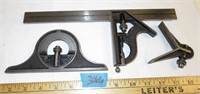 Pat 1883 Comb Protractor Head Square w/ level bubb