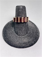 Sterling Vermeil Designer Garnet Ring 5 G Size 6.5