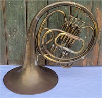 EARLY BRASS FRENCH HORN