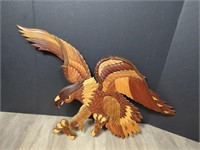 Vintage Wood Art,  Flying Eagle Handmade Intarsia
