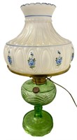 Vintage Green Glass Aladdin Lamp