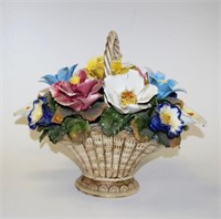 Capodimonte display blossom decorated basket