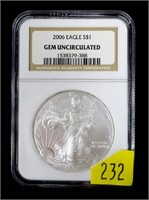 2006 U.S. Silver Eagle. NGC slab certified