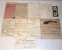1880s Ephemera Receipts, Letters & Business Papers
