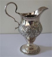 19thC English sterling silver cream jug