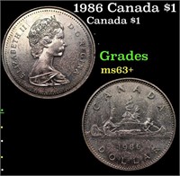 1986 Canada $1 Canada Dollar 1 Grades Select+ Unc