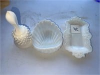 COLLECTION OF MILK GLASS
