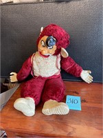 VTG rubber face stuffed monkey clown