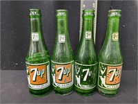 (4) Vintage 7-UP Dancing Ladies Bottles