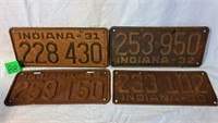 4-1930's license plates (1930, 31, 32, 33)