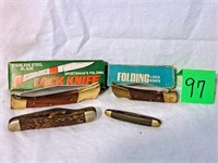 4 knives w/boxes