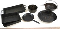 7 Pcs. Cast Iron Pots, Baking & Roast Pans+++