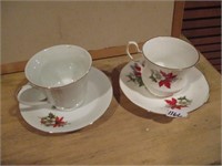 vintage stamped cups and saucers