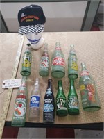 Dr Pepper 7up Suncrest bottles + Racing hat
