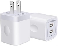 USB Wall Charger, Charger Adapter, AILKIN 2-Pack