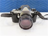PENTAX model ME blk/slv Camera w/ Lens vtg