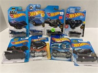 lot of eight Batman hot wheel cars