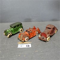 (3) Early Cast Iron Toy Cars