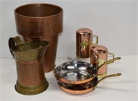 Copper Flower Pot, Hammered S&P, Skillets, Stein