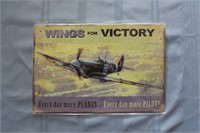 Retro Tin Sign: Spitfire "Wings for Victory"
