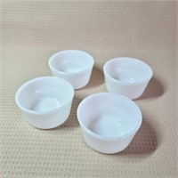 4 Vintage Milk Glass Custard/Dessert Bowls
