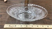 Oval relish dish clear glass