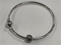 925 Silver Pandora Bangle Bracelet and Pandora