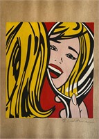 Roy Lichtenstein Mixed Media on Paper-Signed-COA