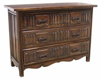 CONTINENTAL GOTHIC STYLE THREE-DRAWER COMMODE