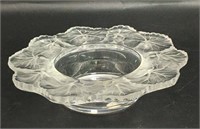 Lalique France Crystal Bowl With Leaf Design