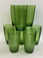 (8) Vintage Green plastic with frosted stripe