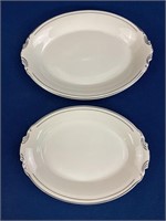 Columbia Old Ivory China 12” Platter and 14”