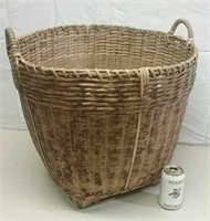2-Handled Large Wicker Basket 17.5"H 20"D