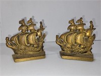 Brass Ship Bookends