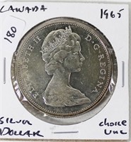 1965 CANADA SILVER DOLLAR CHOICE UNC