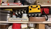 Shelf lot of kitchens items