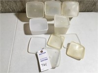 Tupperware:  5 squares w/ lids; misc. square lids