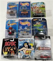 (9) New Collectable Hot Wheels - Movies/TV/ACDC
