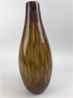 Large Vintage Amber Glass Vase